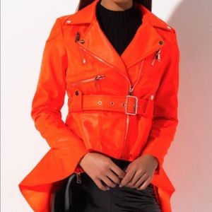 AZALEA WANG BITE THE DUST PEPLUM MOTO JACKET